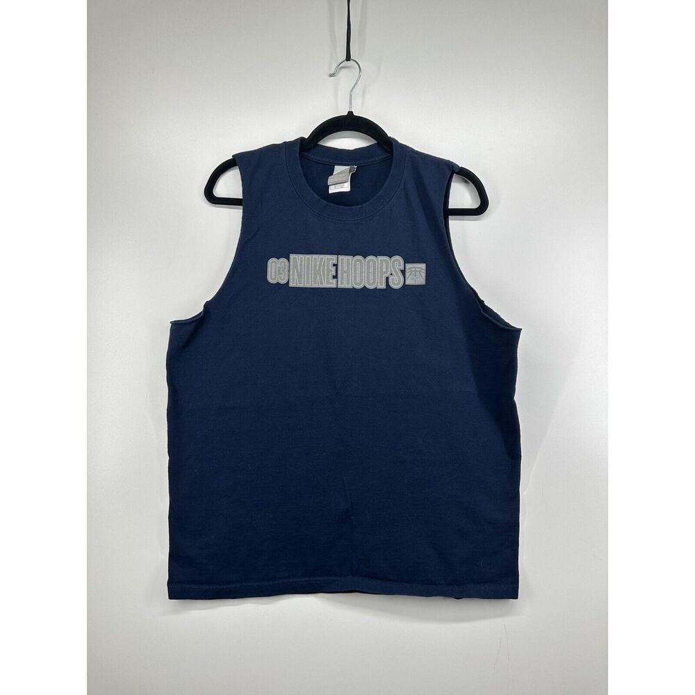 Vintage Nike 2003 Sleeveless Tank‎ Top Tee Shirt “Nike Hoops” Size M Blue RARE